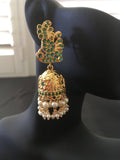 Beautiful three lines emerald stones necklace set  *** FREE SHIPPING ***