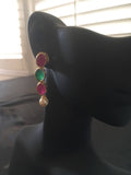 Emerald and ruby with pearls necklace set  *** FREE SHIPPING ***