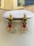 Traditional multicolor stones with pearls necklace set  *** FREE SHIPPING ***