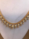 Thick cz stones mesh chain with pearls *** FREE SHIPPING ***