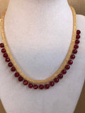Thick cz stones mesh chain with ruby stones chain  *** FREE SHIPPING ***