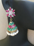German silver multicolor stones jumkas *** FREE SHIPPING ***