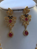 Beautiful cz stones and ruby peacock necklace set  *** FREE SHIPPING ***