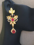 Beautiful cz stones and ruby peacock necklace set  *** FREE SHIPPING ***