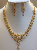 Beautiful cz stones with ruby necklace set  *** FREE SHIPPING ***