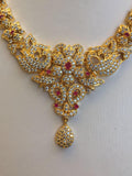 Beautiful cz stones with ruby necklace set  *** FREE SHIPPING ***