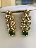 Beautiful and traditional kundans with emerald stones necklace set  *** FREE SHIPPING ***