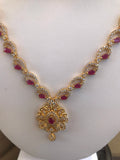 Cute cz stones with ruby necklace set  *** FREE SHIPPING ***