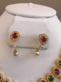 Beautiful multicolor stones stones with pearls necklace set  *** FREE SHIPPING ***