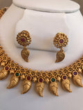 Beautiful traditional antique ruby and emerald stones necklace set  *** FREE SHIPPING ***