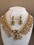 Beautiful multicolor stones with pearls necklace set  *** FREE SHIPPING ***