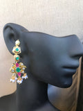 Beautiful multicolor stones with pearls necklace set  *** FREE SHIPPING ***