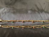 Beautiful antique anklets with ruby and emerald stones  *** FREE SHIPPING ***