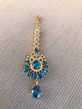 Beautiful cz stones with blue stones tikks  *** FREE SHIPPING ***
