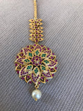 Beautiful round shaped flower design ruby stones tikka  *** FREE SHIPPING ***