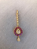 Cute and traditional look ruby and cz stones tikka  *** FREE SHIPPING ***